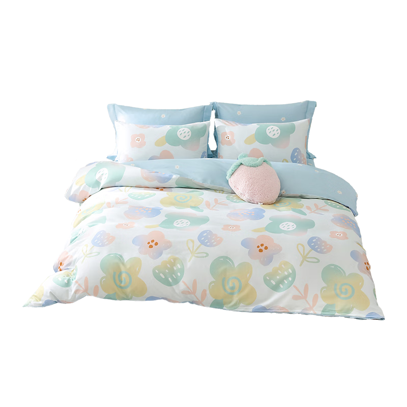 MENDALE 梦洁家纺 甜梦时光 床上四件套纯棉床件床上用品全棉被罩1.8米（220×240）