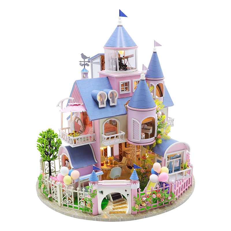 我の屋 欧式DIY小屋童话城堡别墅手工制作公主房子拼图玩具生日礼物女孩