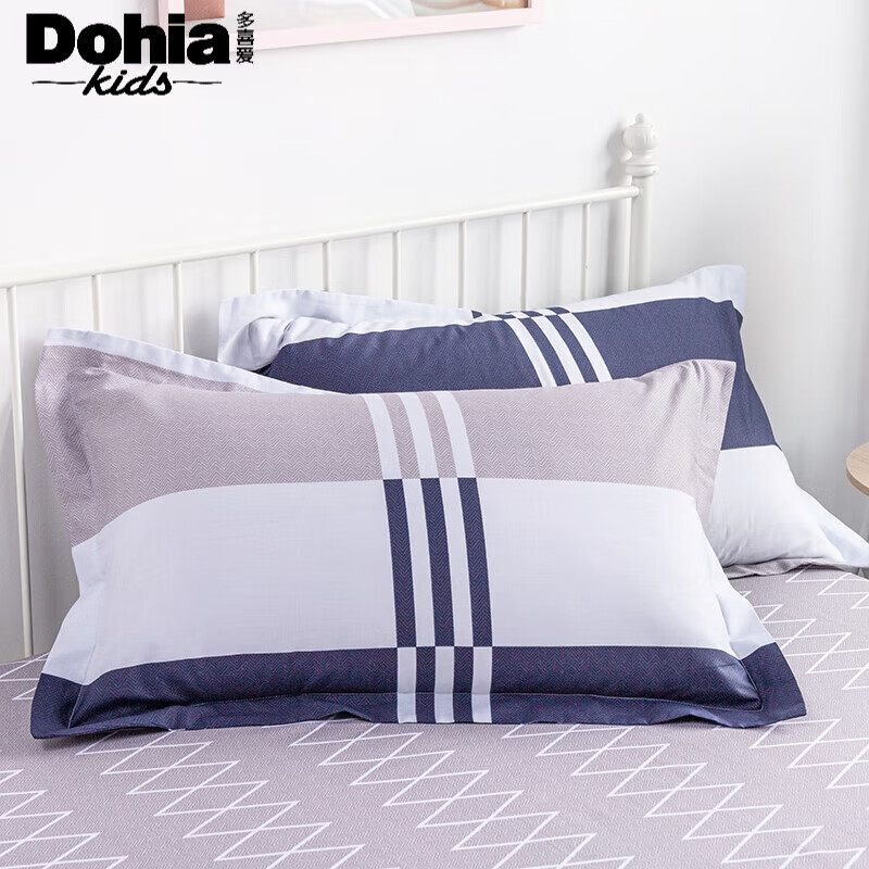 纯棉信封式枕套100全棉不掉色枕套一对 巴萨罗那 48x74cm(枕套一对)