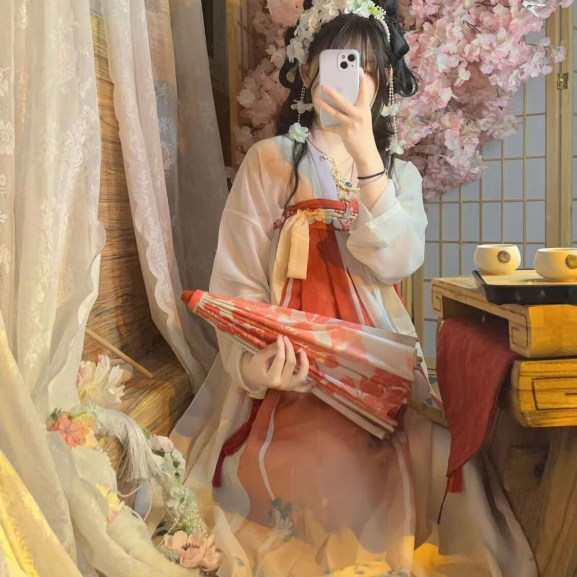 zhouyouyang胭脂阁【荣宝】原创汉服女日常汉元素齐胸襦裙一片式印花
