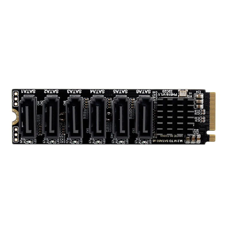 M2 M-EKY PCIE3.0תSATA6G 6չNASȺӲASM1166֧PM M2 NVME תSATA3.0תӿʵ158.2Ԫ