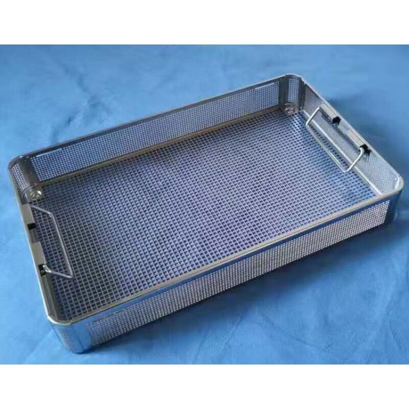 骨科外科手术器械消毒筐消毒盒供应室304不锈钢清洗篮框带盖 480 250