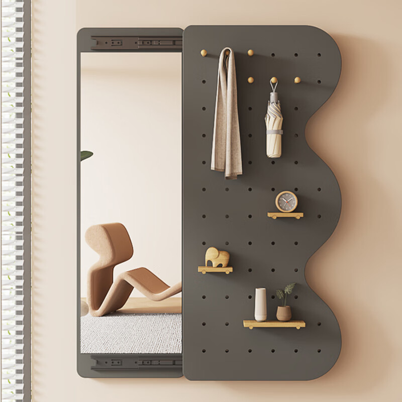 禧厢苑隐形穿衣镜推拉关闭隐藏全身镜子贴墙可遮挡壁挂洞洞板玄关试衣