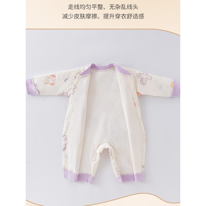 温小影 HELLO YING婴儿衣服秋冬款纯棉40克薄棉连体衣对开哈衣男女宝宝保暖棉衣棉服 小鹿【薄棉连体衣】 90cm