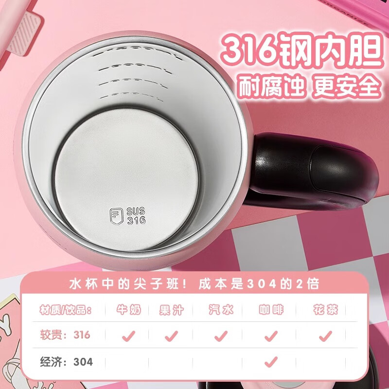草莓生活（CMSH）保温杯超大容量男女士学生高颜值吸管杯保冷杯茶水分离巨无霸水杯 米色（316内胆+加长茶仓）1300ml