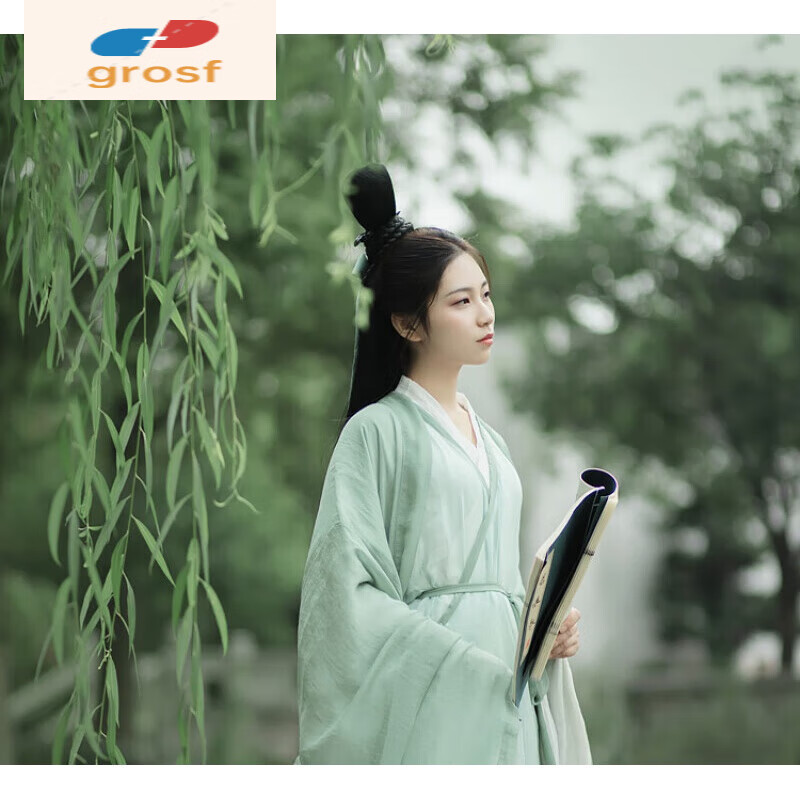 dkuq女侠风古装汉服魏晋风交领雪纺飘逸超仙古代侠客中国风写真拍照的