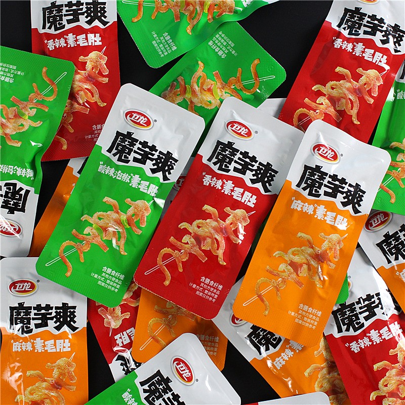 卫龙魔芋爽麻辣素毛肚辣条休闲零食酸辣混合装办公室小包装香辣丝整箱
