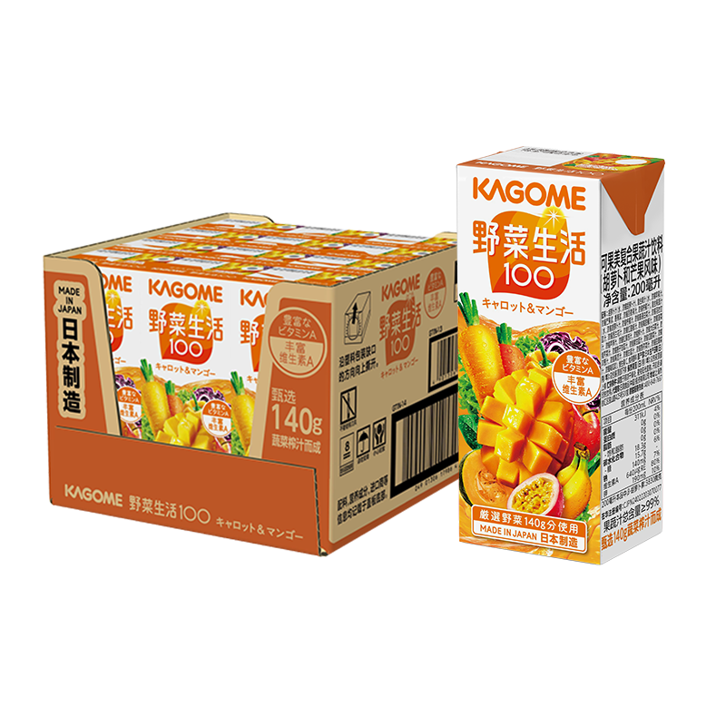 ���ڲ������ɹ�����KAGOME���ձ����� Ұ���������֭ â��ζ�߲����϶�ͯ��֭200ml*12������ 89.6Ԫ