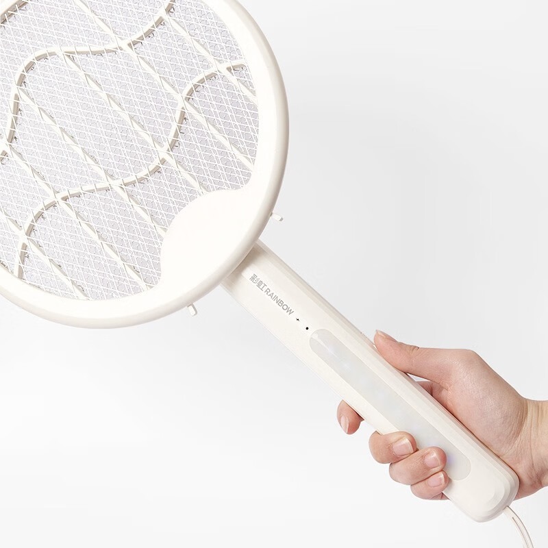 彩虹（RAINBOW）电蚊拍驱蚊器灭蚊器灭蚊拍苍蝇拍电蝇拍充电式灯拍两用USB充电 USB直充+紫光诱蚊+折叠+颜色随机