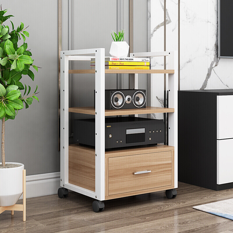 秋佳音响架子机柜功放机架【橡胶轮】移动胆机支架音响多层机柜 带