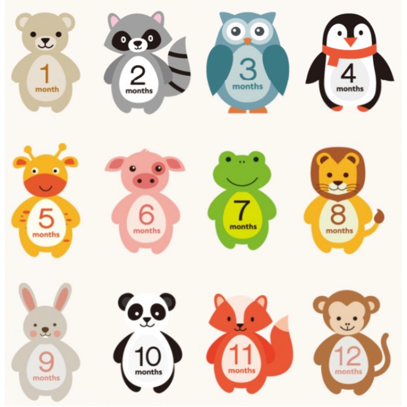 怀孕大肚子贴画肚脐贴影楼孕妈拍照大肚贴可爱 宝宝月份贴纸共14张