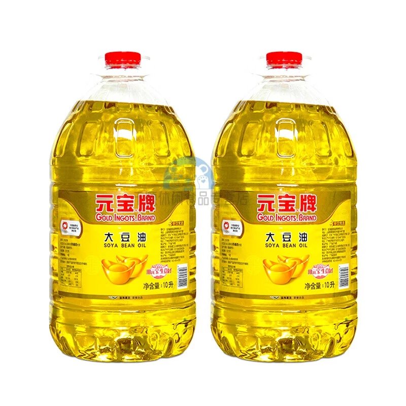 食堂商用煎炸餐饮装10l王元宝牌豆油煎炸油色拉油 l *1桶    10升 10