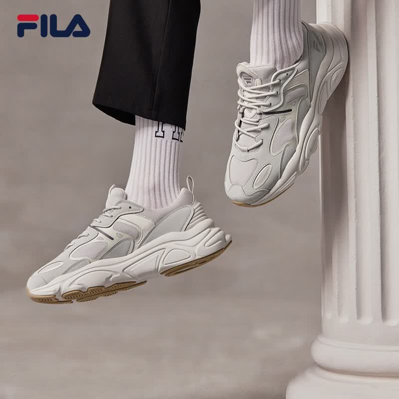 斐乐（FILA）跑步鞋老爹鞋男鞋FILA MARSⅡ火星二代情侣款复古运动鞋休闲鞋 南极灰/雾灰-AN-F12M141116F 42