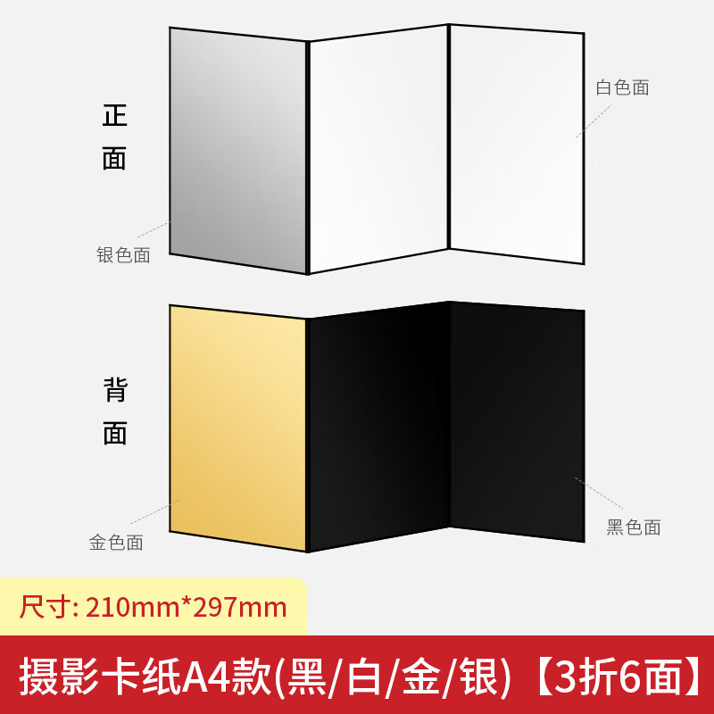a4款【黑/白/金/银 3折6面】
