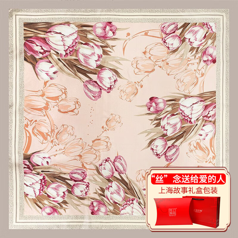上海故事中国风女性丝巾百合琉璃花围巾防晒领巾大方巾 郁见美好 浅粉使用感如何?