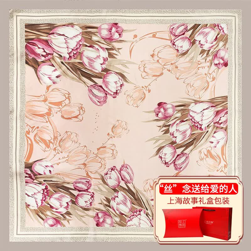 上海故事中国风女性丝巾百合琉璃花围巾防晒领巾大方巾 郁见美好 浅粉属于什么档次？