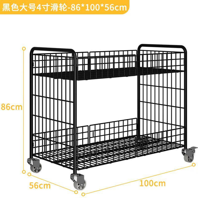 銘匯通可折疊擺攤小推車夜市地攤冰粉小吃車可移動壽司烤腸促銷車架 黑色大號100X86X56+4寸滑輪