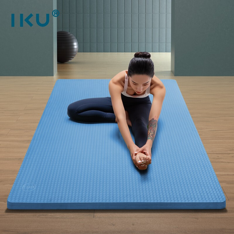 IKU瑜伽垫加长加厚20mm多功能孕妇专用无异味防滑健身垫185cm*80cm*20mm蓝色