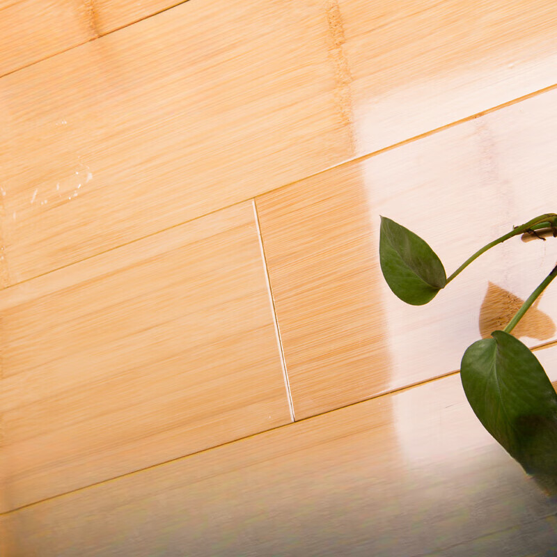 扑哩扑剌竹地板竹子地板家用防水竹木地板竹子室内实木地板 原木本色