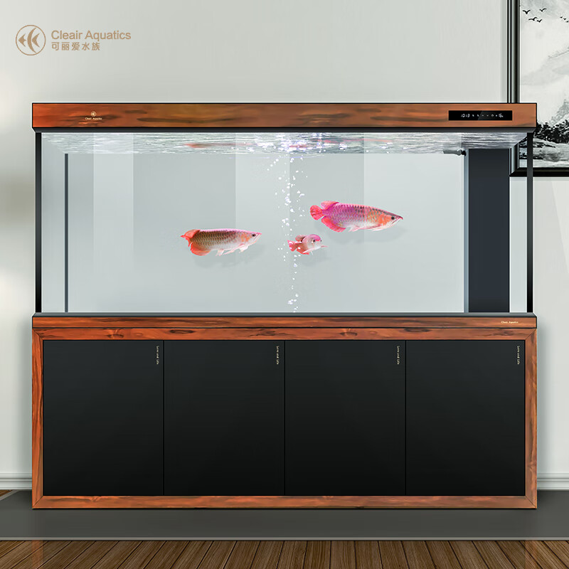 可麗愛（CLEAIR）Cleair可麗愛CCDCCG大型底濾金龍魚銀龍魚客廳超白玻璃水族箱 酸枝色 屏風(fēng)隔斷CCG- 500 1500mm長