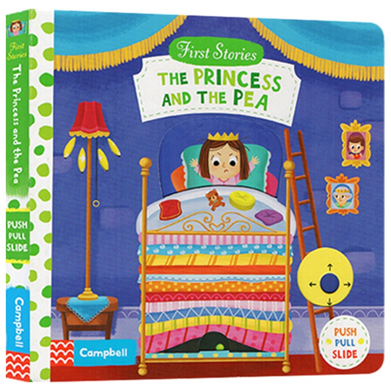 First Stories BUSY系列 童话篇 纸板书 The Princess and the Pea 豌豆公主 机关操作书 英文原版绘本 亲子互动故事 英语启蒙认知 . 绿山墙图书