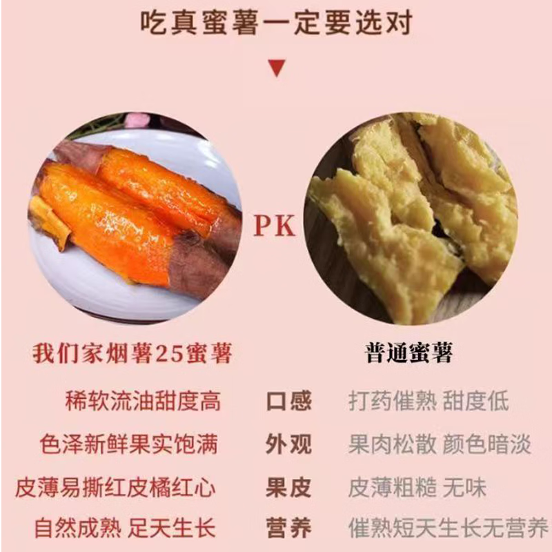 秦品堂蜜薯正宗烟薯25号糖心红心烤红薯新鲜烟薯地瓜超甜番薯农家种 烟薯4.5斤 大果