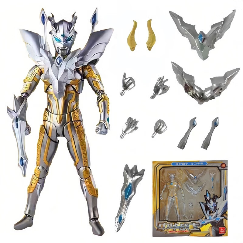 卡游赛罗闪耀手办奥特曼诺亚赛迦贝利亚超可动儿童玩具多关节可动人