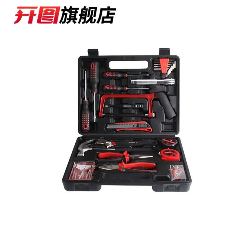 开图 32件套家用工具套装五金工具维修组汽车礼品工具箱装修工具套装