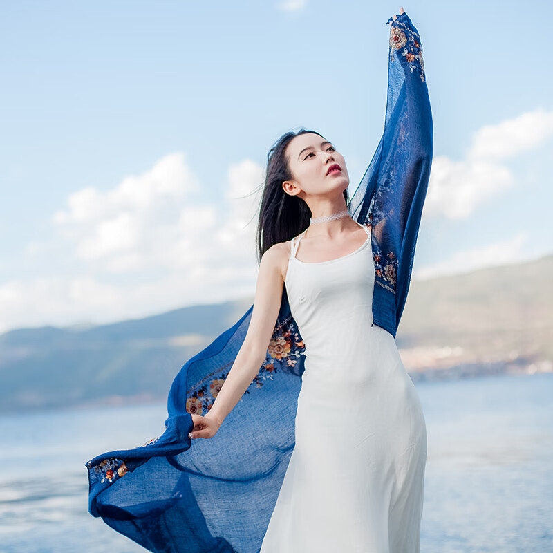 薄款沙滩巾防晒纱巾围巾女0633丝巾女夏季韩版百搭薄款纱巾遮阳棉