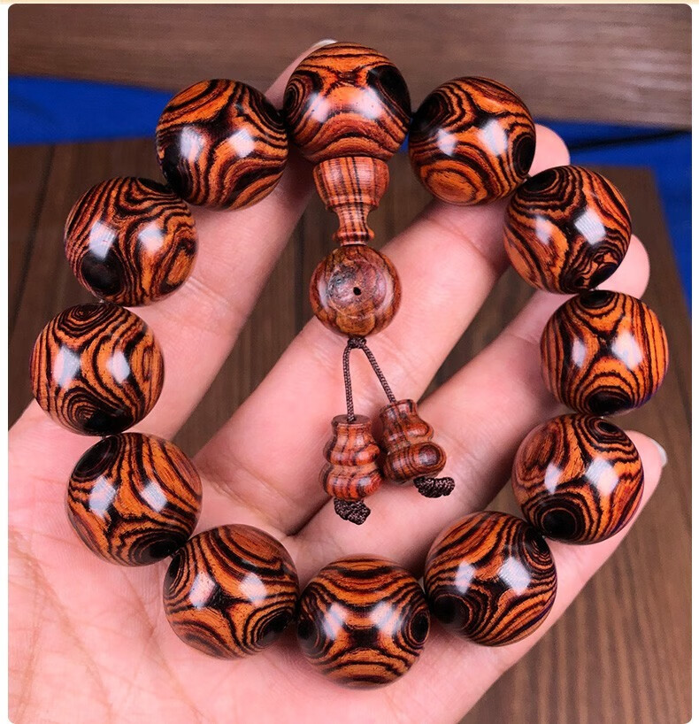 snqp正宗印度小叶紫檀手串满高油星密老料金红木手cmy链女红实木木素