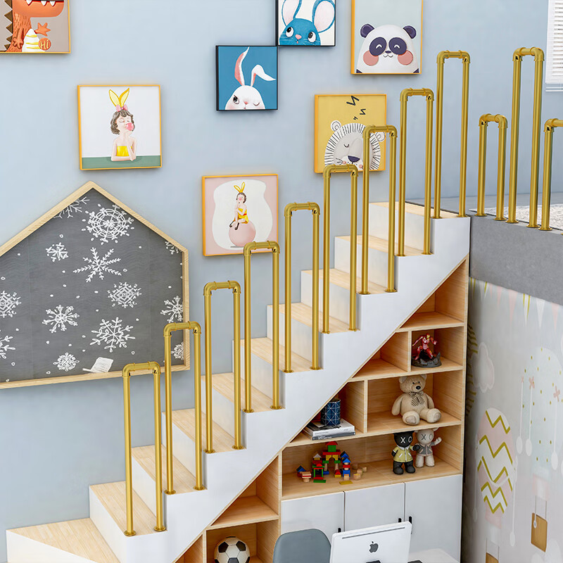 楼梯扶手护栏现代简约室内家用工业风老人儿童栏杆阁楼铁艺围栏