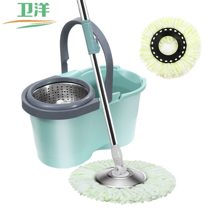 卫洋wys-907 免手洗旋转拖把  商用不锈钢旋转甩水墩布带桶懒人拖把