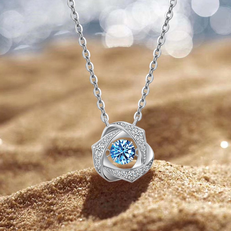 法卡曼pt950铂金钻石项链女跳动的心锁骨链简约白金吊