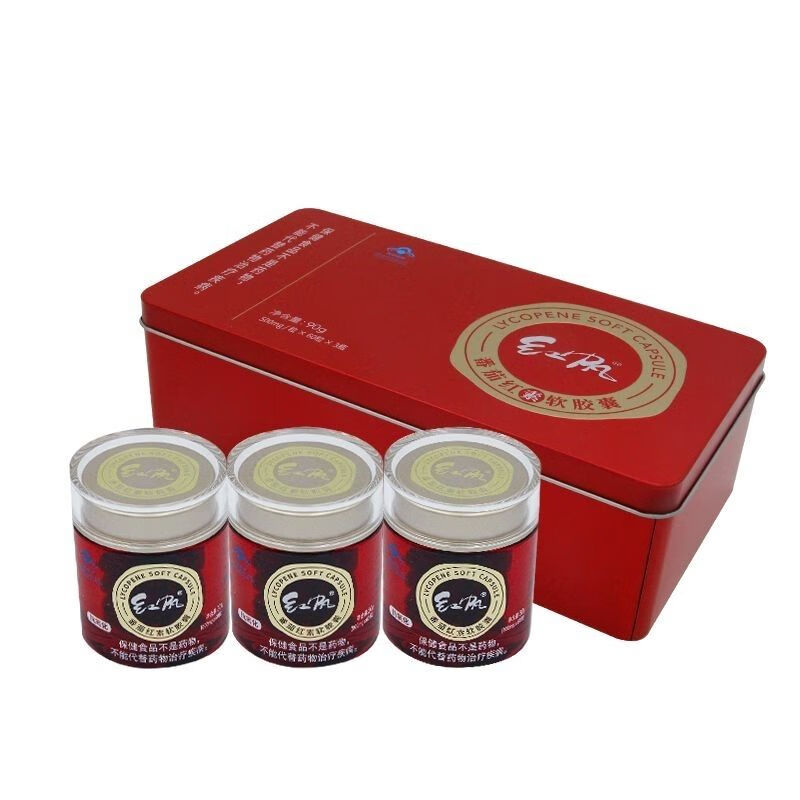 红帆番茄红素软胶囊 红帆r番茄红素软胶囊 500mg/粒*60粒*3瓶礼盒装