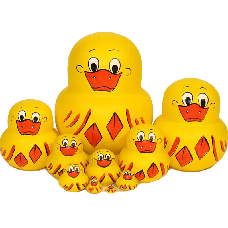 好沐音(haomuyin)套娃俄罗斯套娃创意礼品玩具卡通小动物套娃10层风干