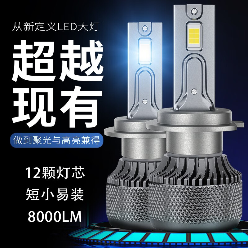 吉利英伦sc715金鹰自由舰全球鹰远景金刚专用led大灯远近光前灯泡