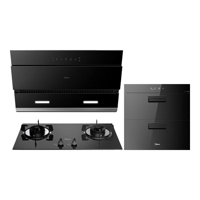 需领券：美的（Midea）家用侧吸油烟机烟灶套装21大吸力厨房油烟机灶具套装三件套脱排抽烟机燃气灶套装