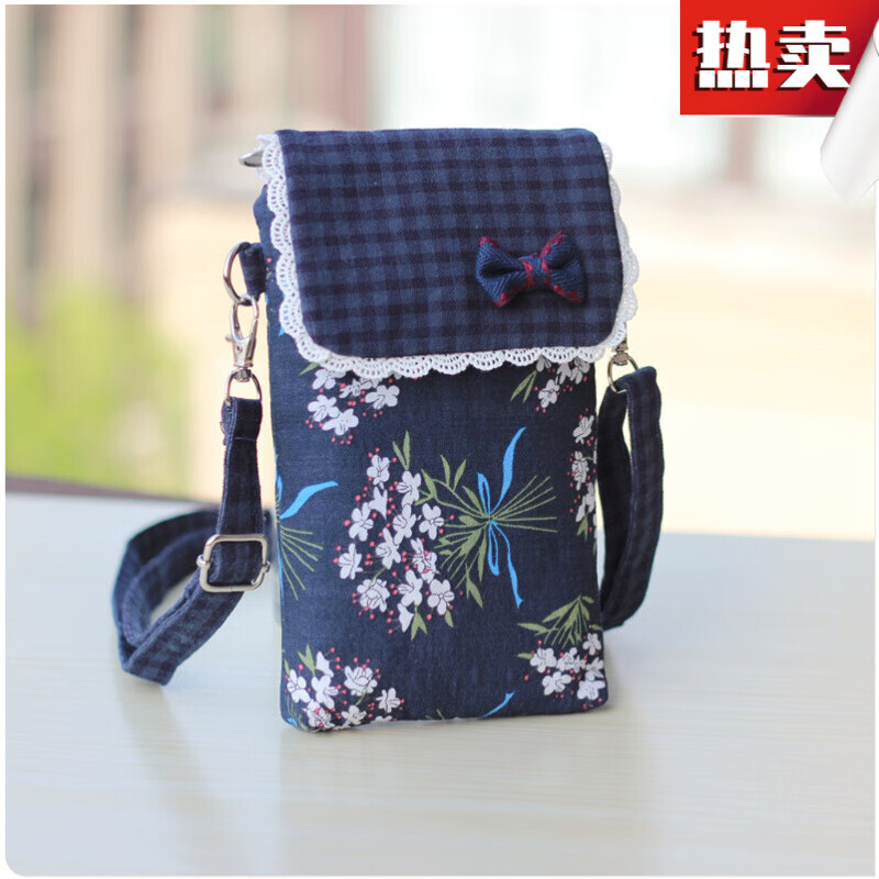 山头林村夏天手机包女斜挎古风布艺国风背包挂包夏季随身胸前装小布