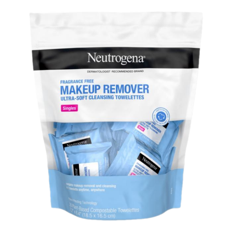 露得清卸妝濕巾20片單獨(dú)包裝便捷柔軟旅行溫和不刺激無(wú)香卸除化妝品 NO COLOR 1片 os