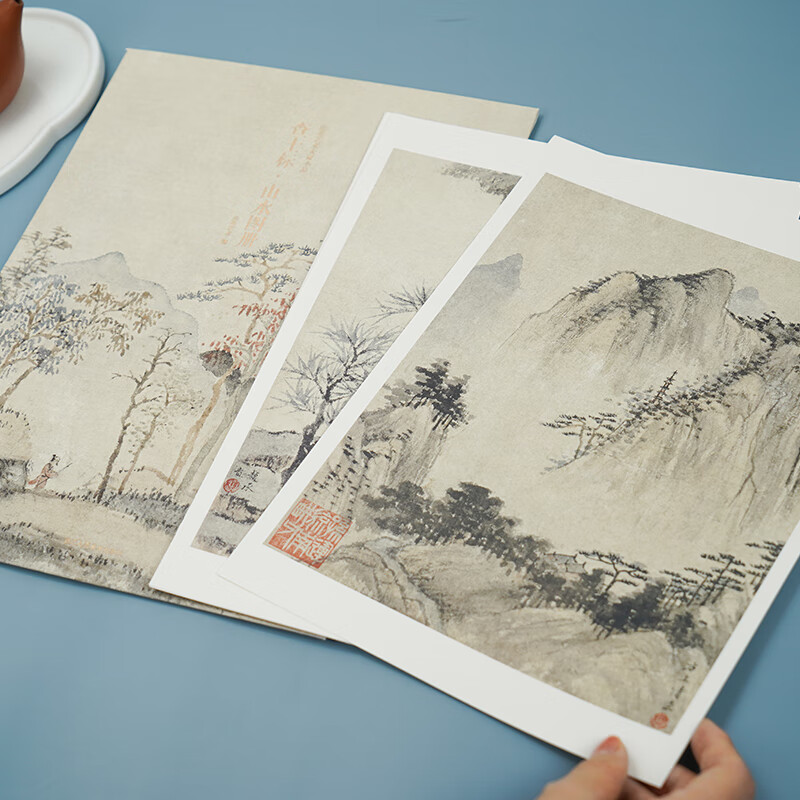 查士标山水图册 甄选10帧清代绘画大师经典山水画作品集 单片装帧高清