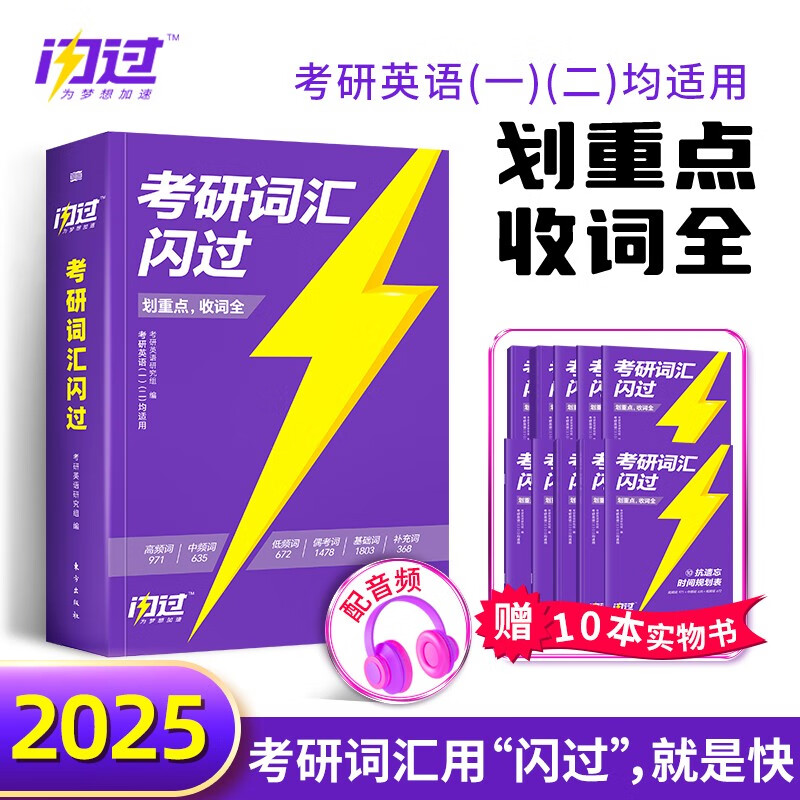 考研英语词汇闪过2025 考研英语一英语二单词书 2025新大纲版英语词汇书 高中低频词基础词偶考词超纲词 可搭配真相张剑黄皮书历年真题红宝书句句真研唐迟阅读的逻辑怎么样,好用不?