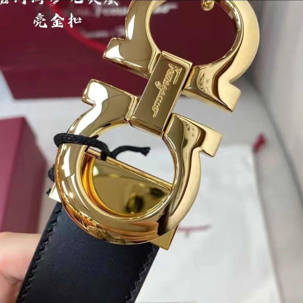 5cm皮带扣菲拉扣头8字扣腰带头男士马蹄扣皮带头男配件 菲拉格慕亮面
