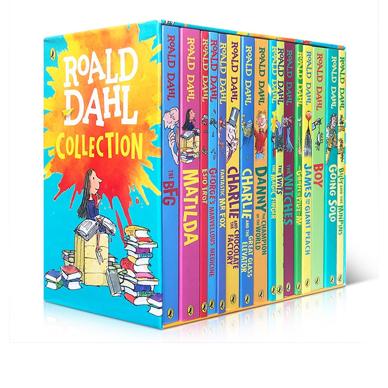 roald dahl 罗尔德达尔小说 16册盒装 roald dahl 女巫好心眼儿圆梦