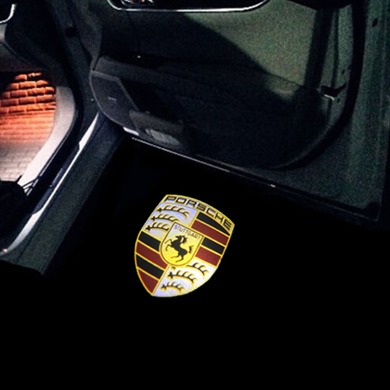 迎宾灯911cayman卡宴macan帕拉梅拉车门投影镭射车灯 保时捷标款式1