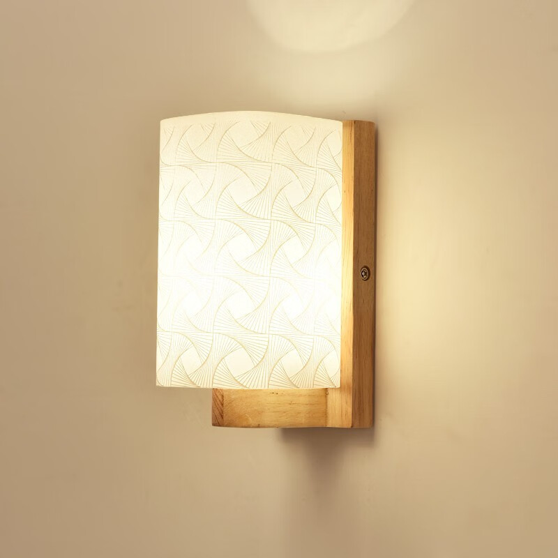 震易 实木壁灯简约led创意日式卧室床头灯现代客厅墙个性楼梯过道灯具 625+LED12瓦三色光