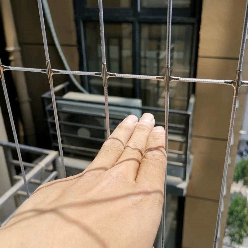 断桥铝门窗封阳台台网防护网家用封网不锈钢丝防猫坠楼上安装 加厚轨道+2.5包皮316钢丝