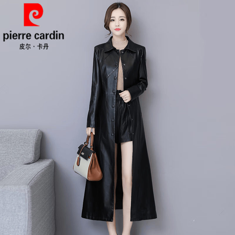 皮尔卡丹（pierre cardin）皮衣女中长款2023春秋新款海宁绵羊皮风衣显瘦大l码长款真皮外套 黑色 2XL 适合111-120斤怎么样,好用不?