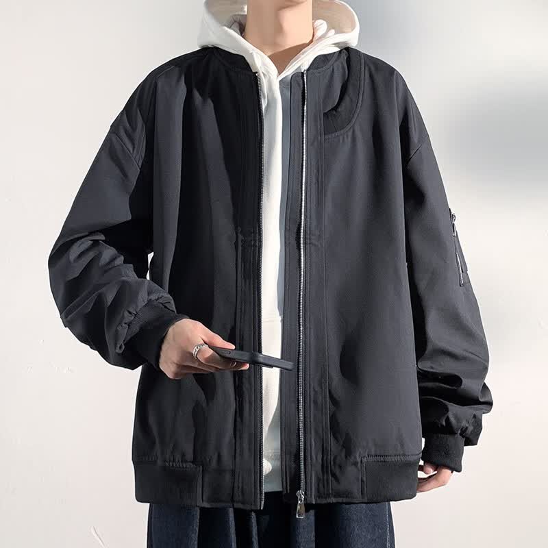 举风美式机能风棒球服男秋季2023新款飞行员夹克外套男宽松潮牌高级感  HJ23654黑色 2XL【150-170斤】可穿使用感如何?
