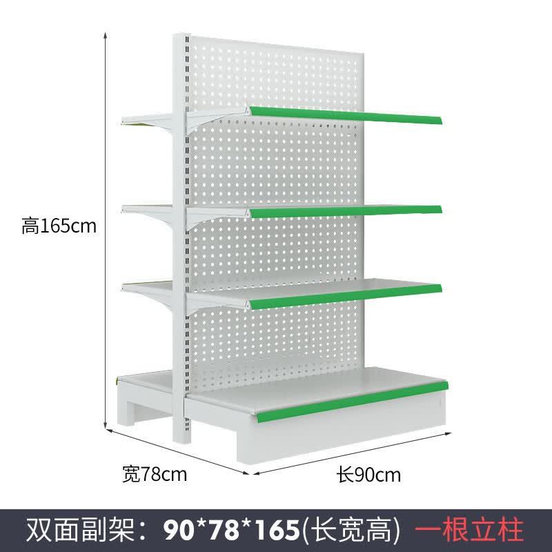 滟澜轩 超市货架便利店商店小卖部展示架单双面洞板多功能多层货架 90*78*165双面副架四层高性价比高么？