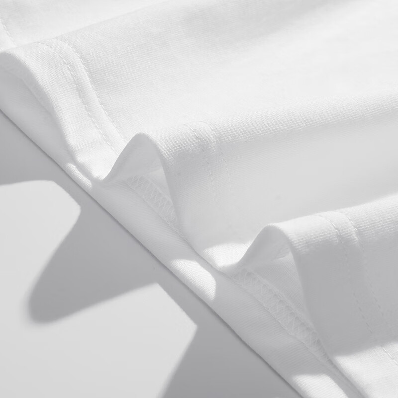 NASAR-FARM官方短袖t恤男纯棉100%梵高星空宽松潮重磅落肩t恤情侣联名T恤杉 DLJ8010-白色 S （身高155-160cm、体重80-100斤）